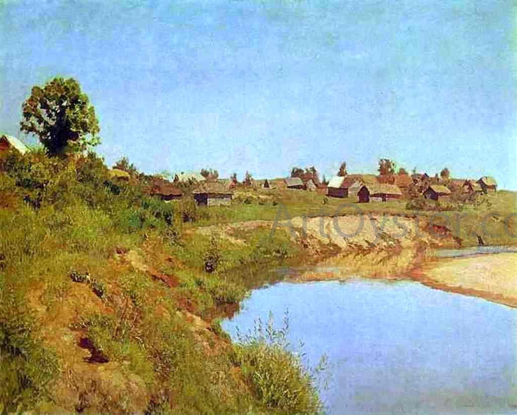 Isaac Ilich Levitan Village on the Bank of a River - Canvas Print