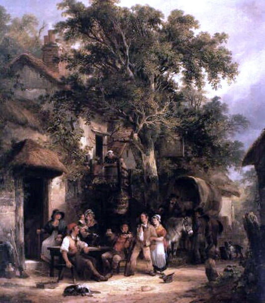 Senior William Shayer Village Politicians - Canvas Print