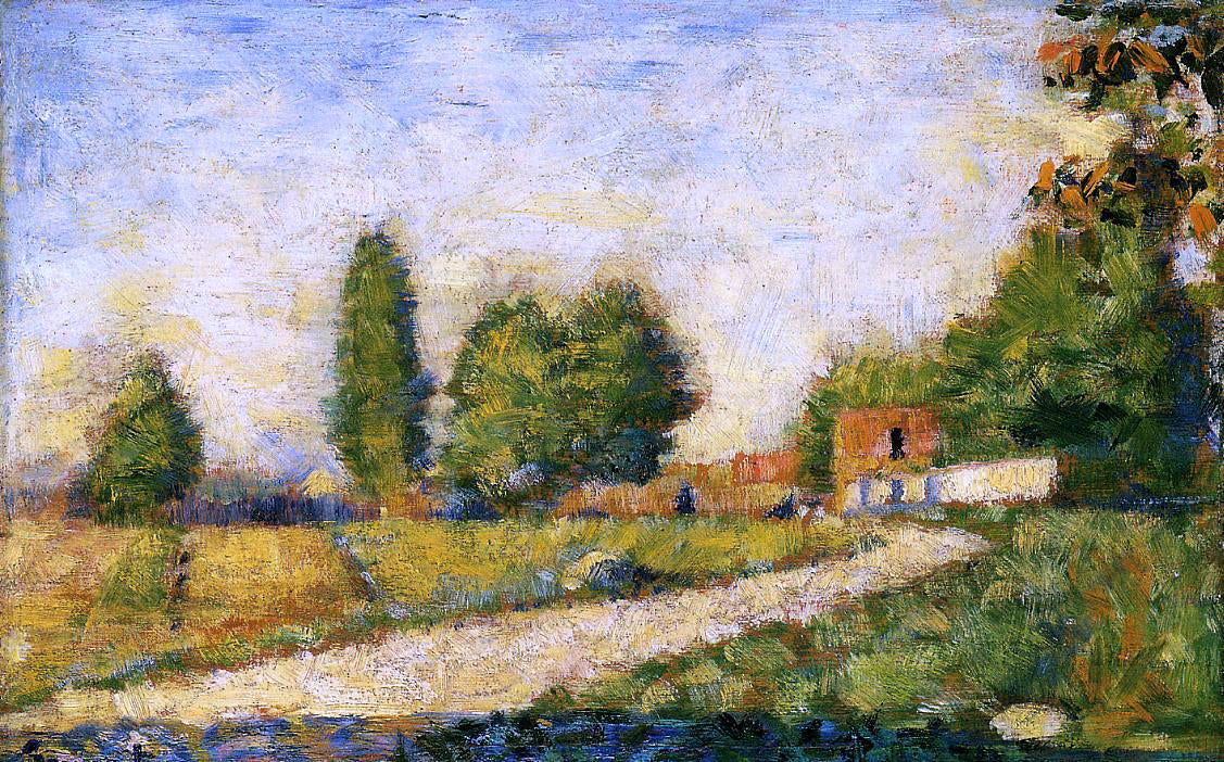 Georges Seurat Village Road - Canvas Print