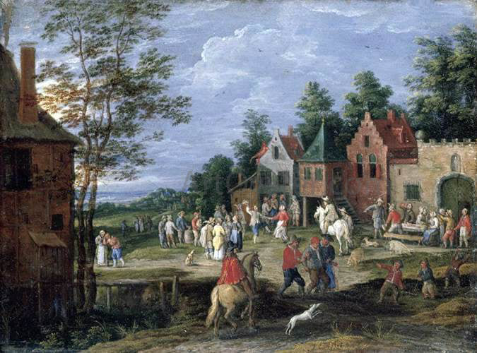 Pieter Gijsels Village Scene - Canvas Print