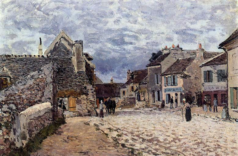 Alfred Sisley Village Street - Grey Weather - Canvas Print
