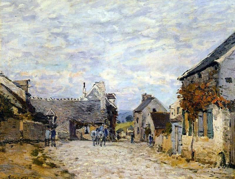 Alfred Sisley Village Street - Louveciennes - Canvas Print