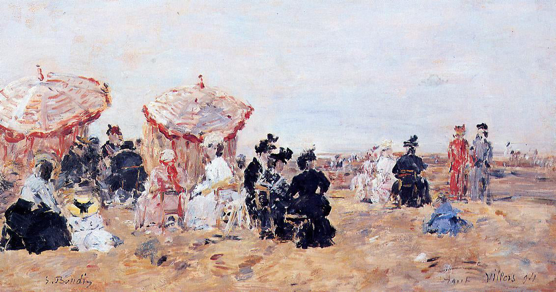 Eugene-Louis Boudin Villers, Beach Scene - Canvas Print