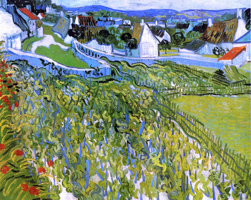 Vincent Van Gogh Vineyards with a View of Auvers - Canvas Print