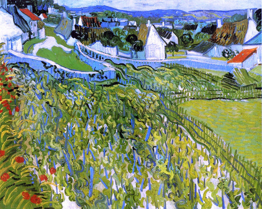 Vincent Van Gogh Vineyards with a View of Auvers - Canvas Print