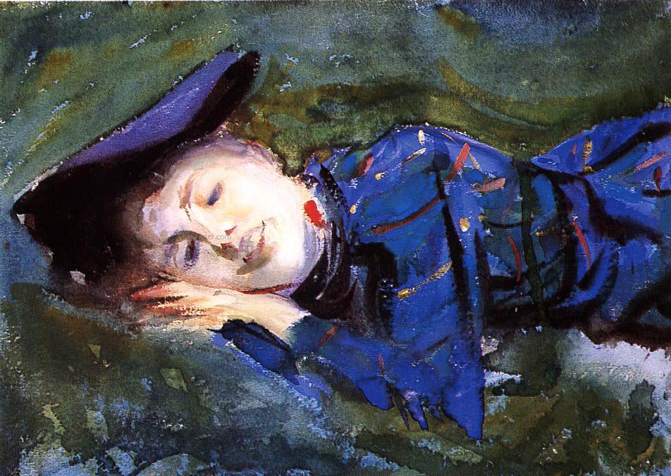 John Singer Sargent Violet Resting on the Grass - Canvas Print