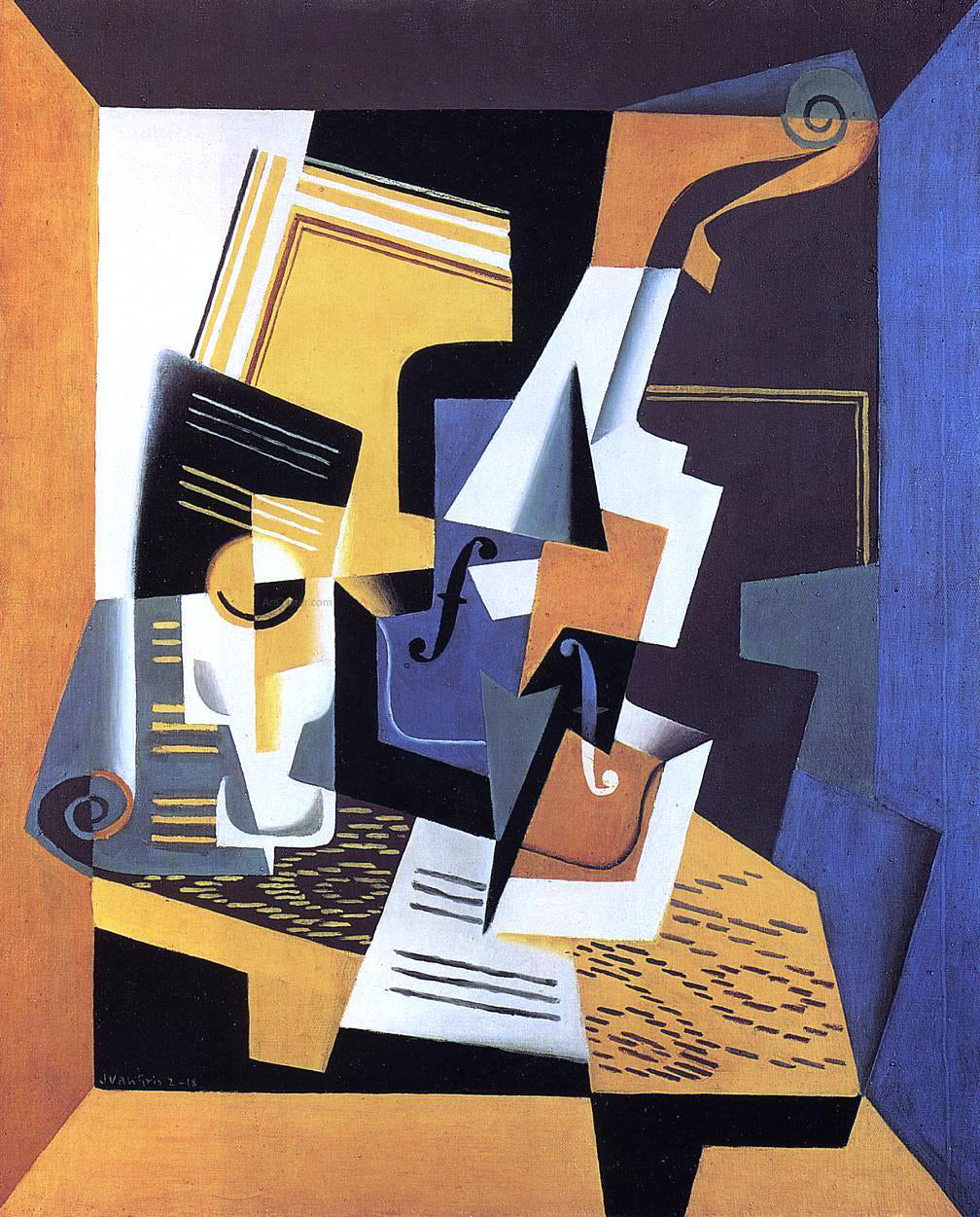 Juan Gris Violin and Glass - Canvas Print
