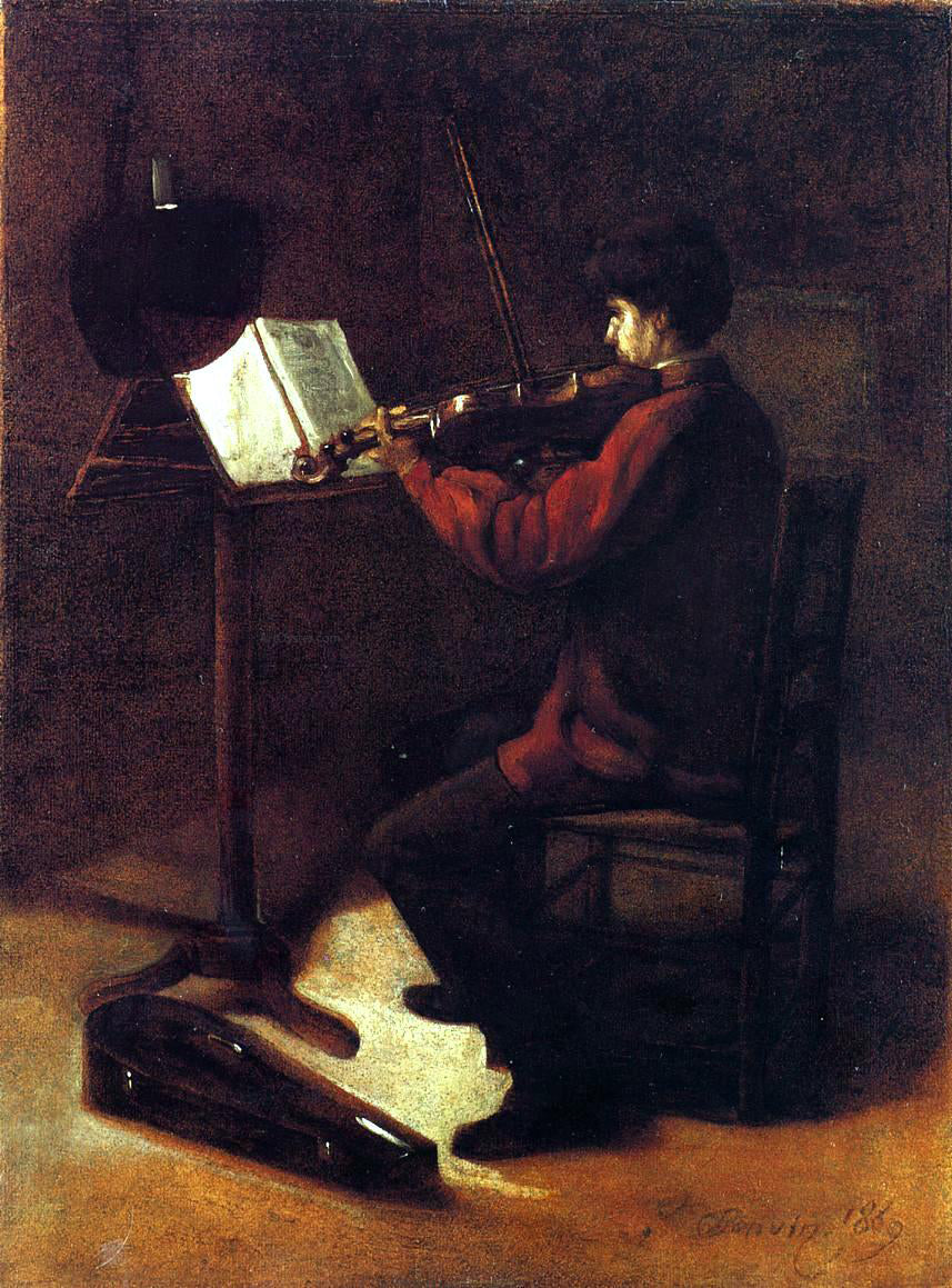 Francois Bonvin Violinist - Canvas Print