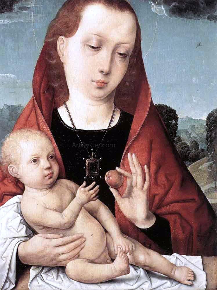 Juan De Flandes Virgin and Child Before a Landscape - Canvas Print