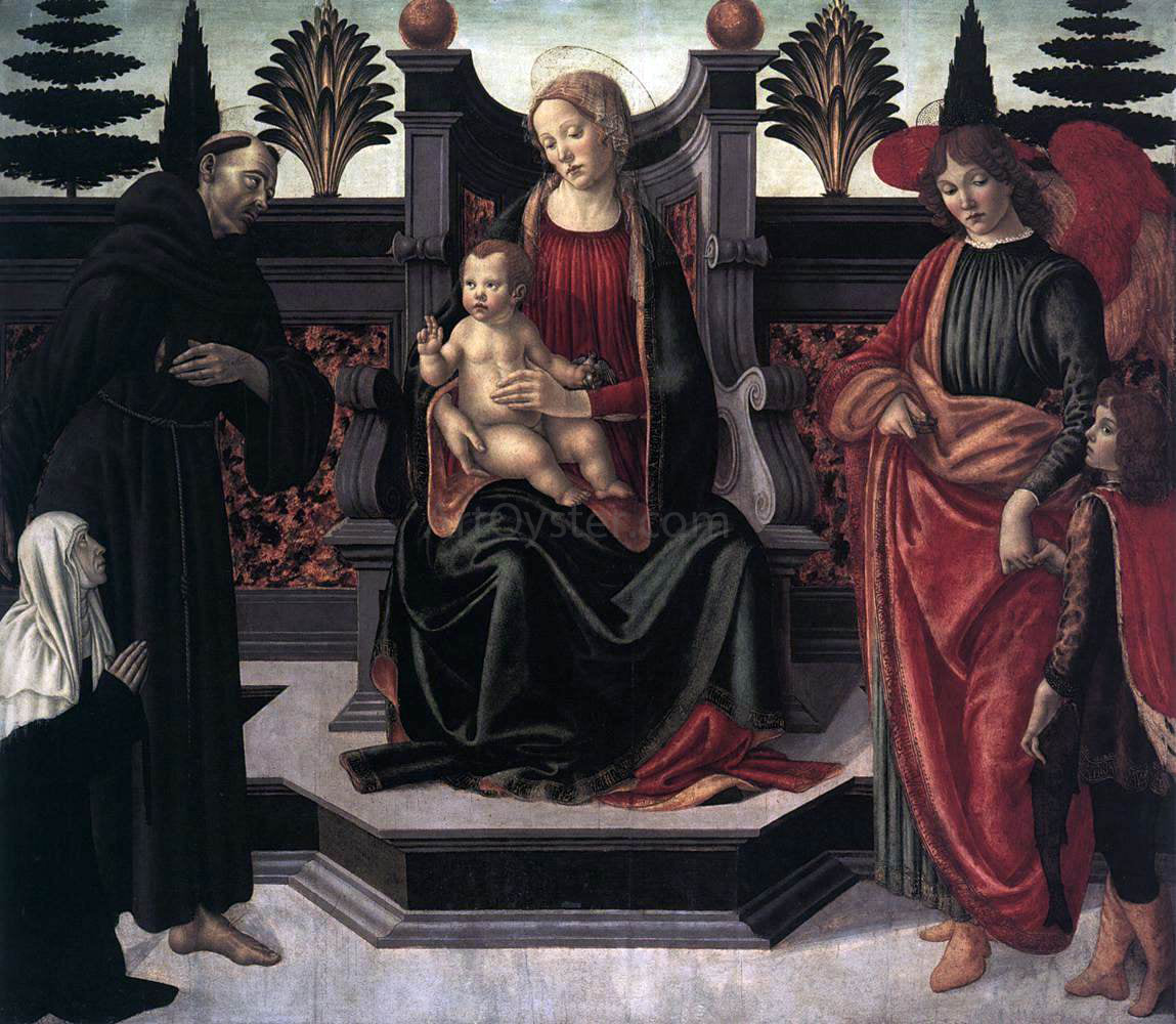 Francesco Botticini Virgin and Child Enthroned - Canvas Print