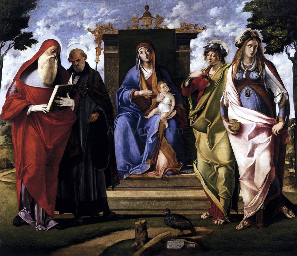 Benedetto Diana Virgin and Child Enthroned with Saints - Canvas Print