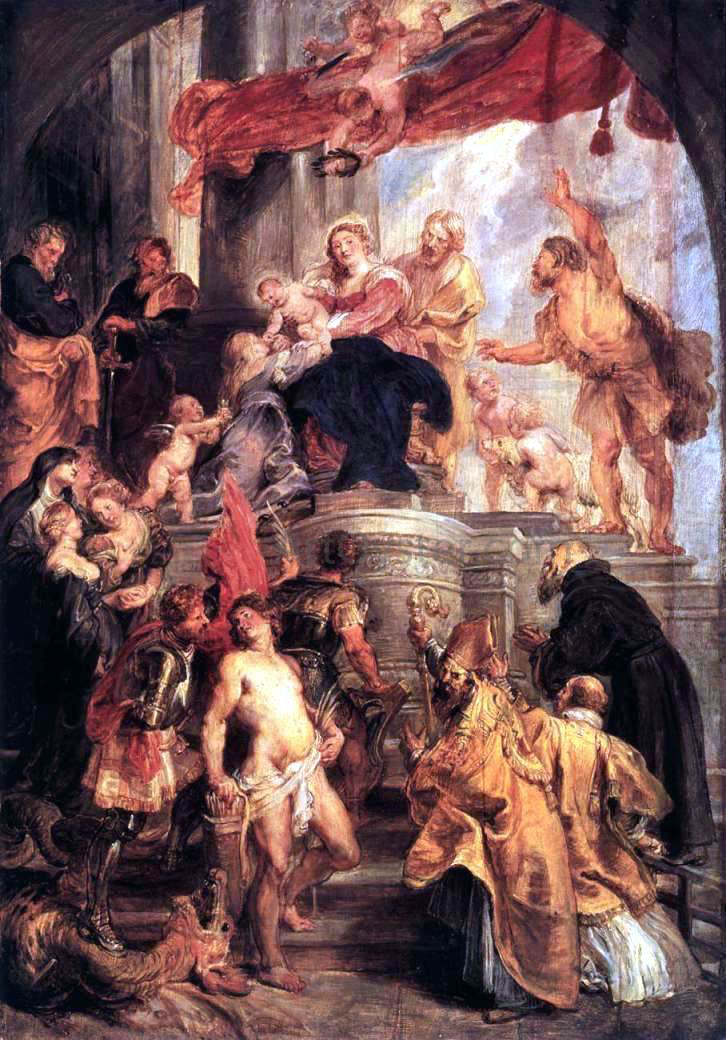 Peter Paul Rubens Virgin and Child Enthroned with Saints - Canvas Print