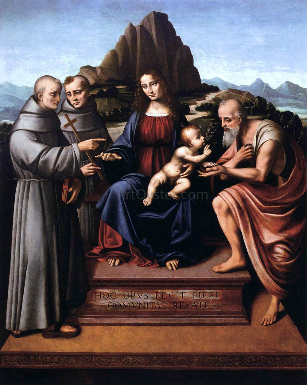 Marco D'Oggiono Virgin and Child Enthroned with Saints - Canvas Print
