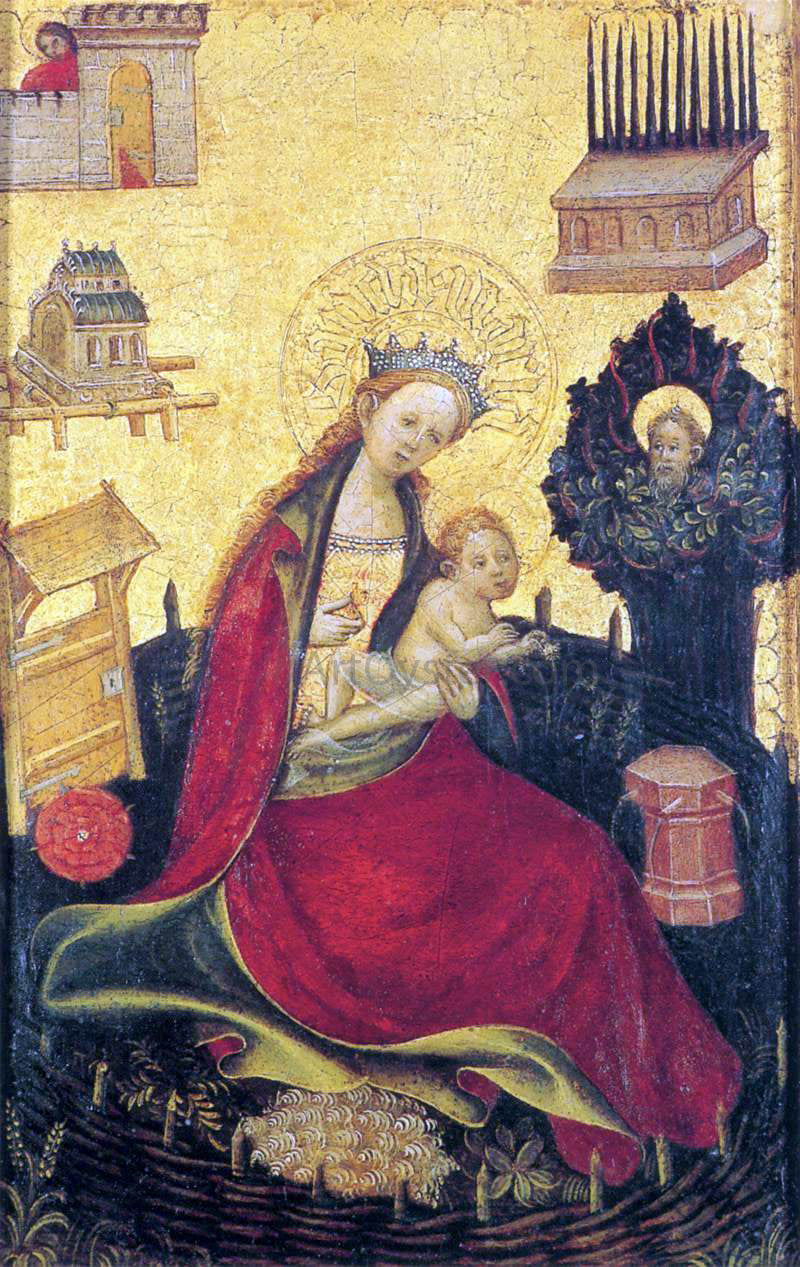 Unknown (2) Masters Virgin and Child in a Garden - Canvas Print