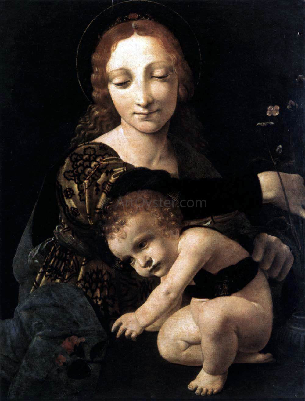Giovanni Antonio Boltraffio Virgin and Child with a Flower Vase - Canvas Print