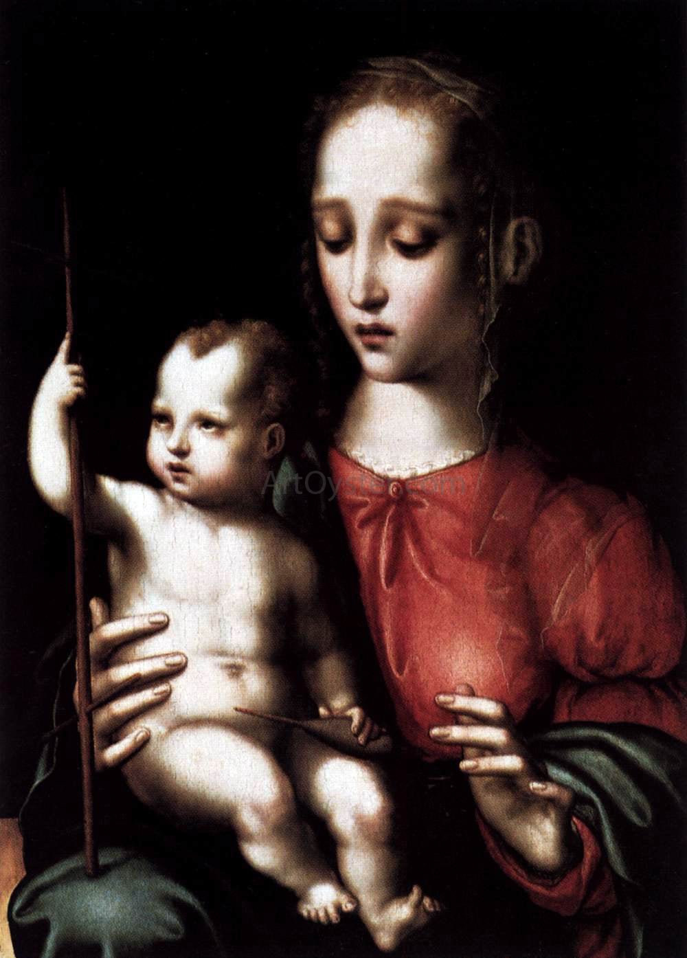 Luis De Morales Virgin and Child with a Spindle - Canvas Print