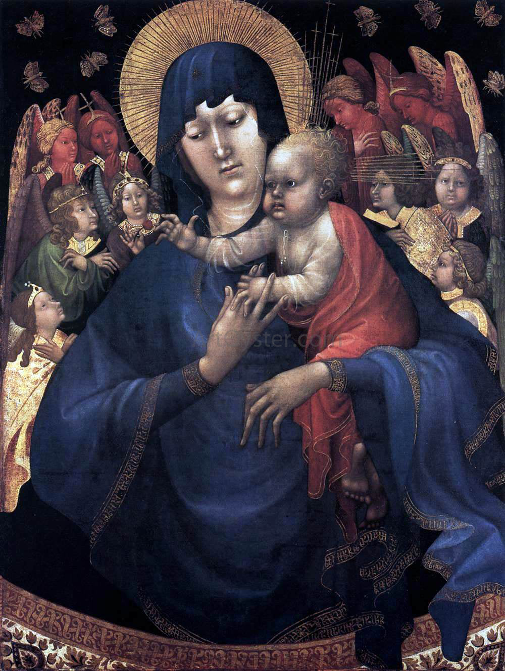 Jean Malouel Virgin and Child with Angels - Canvas Print
