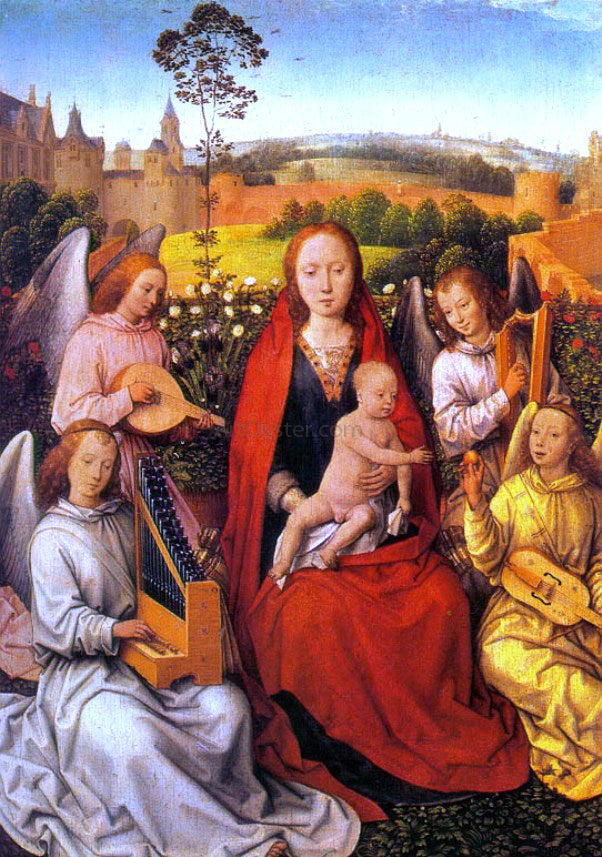 Hans Memling Virgin and Child with Musician Angels - Canvas Print