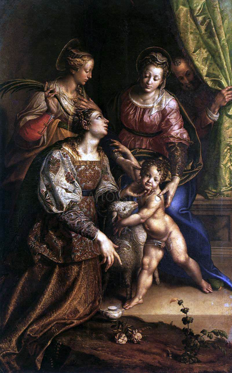 Antonio Campi Virgin and Child with Saints - Canvas Print