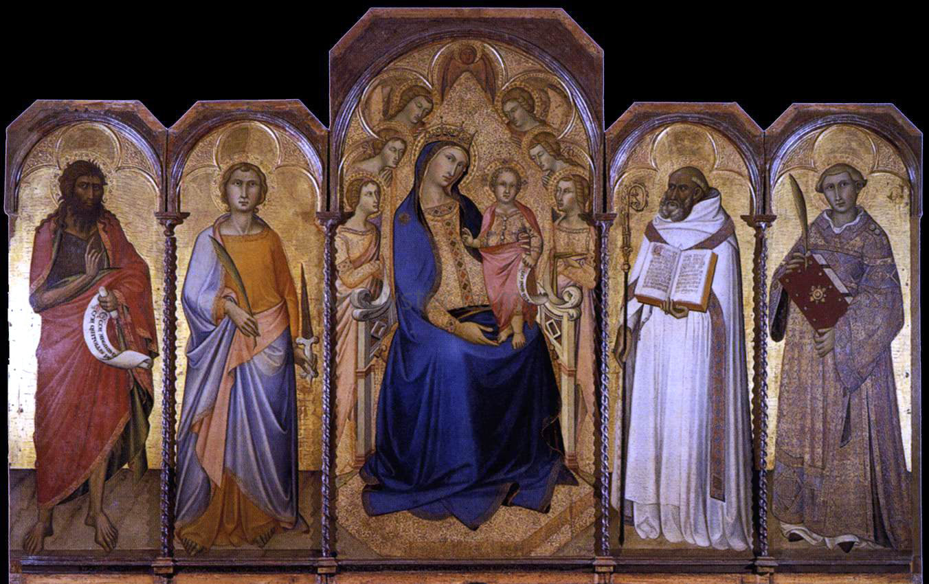 Niccolo Di Ser Sozzo Virgin and Child with Saints - Canvas Print
