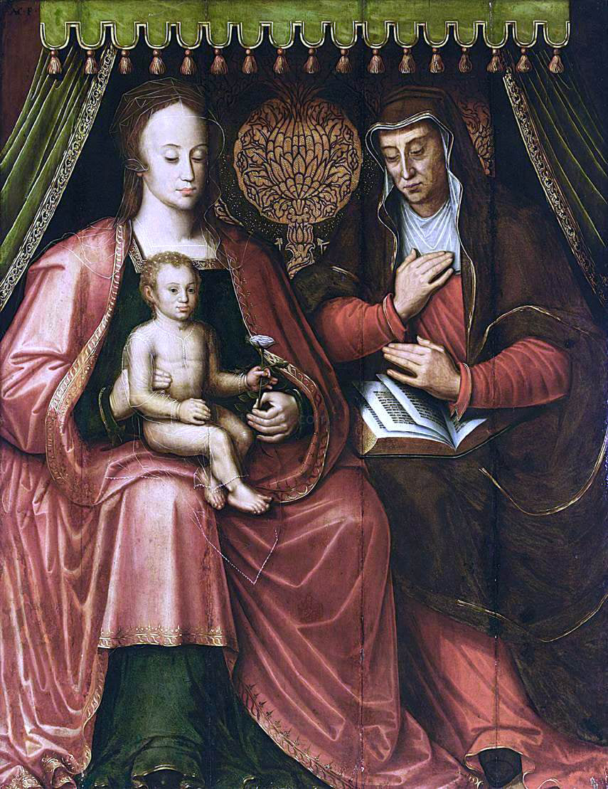 Antoon Claeissens Virgin and Child with St Anne - Canvas Print