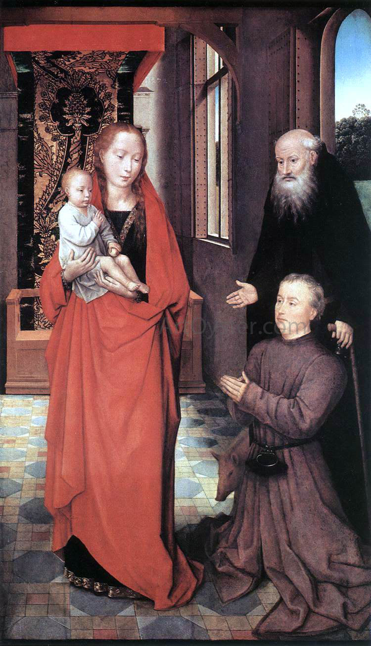Hans Memling Virgin and Child with St Anthony the Abbot and a Donor - Canvas Print