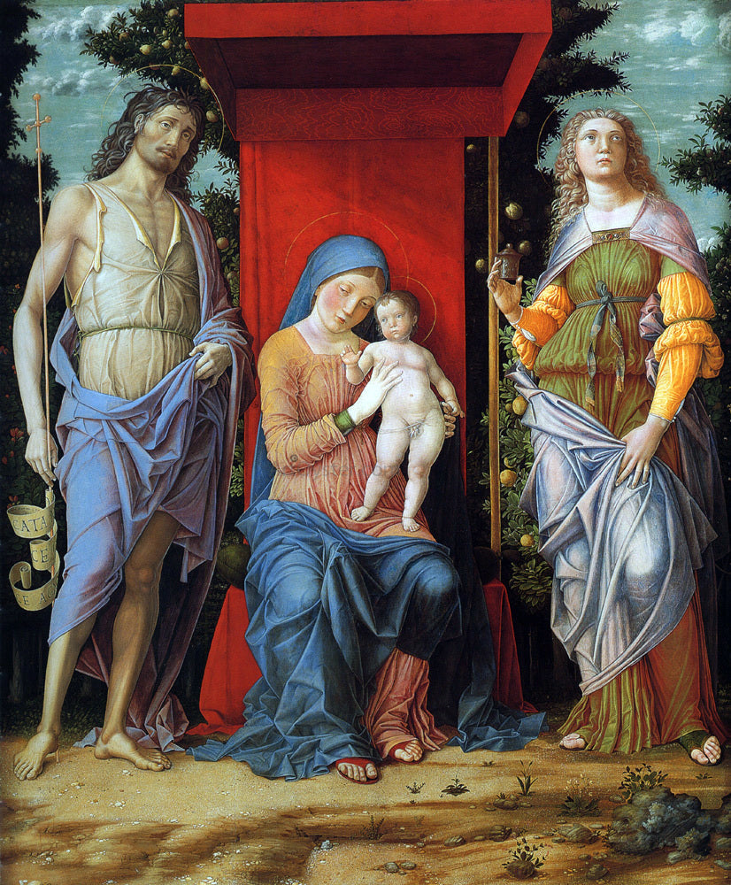 Andrea Mantegna Virgin and Child with the Magdalen and St John the Baptist - Canvas Print