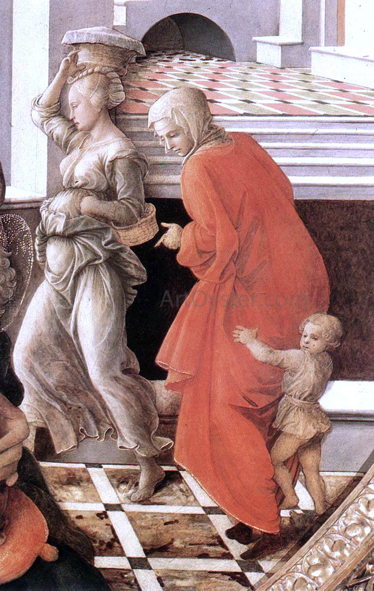 Fra Filippo Lippi Virgin with the Child and Scenes from the Life of St Anne (detail) - Canvas Print
