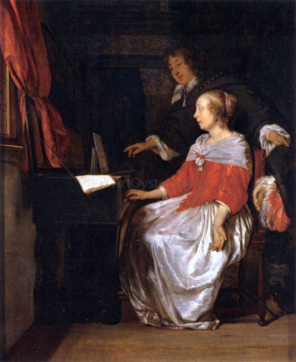 Gabriel Metsu Virginal Player - Canvas Print