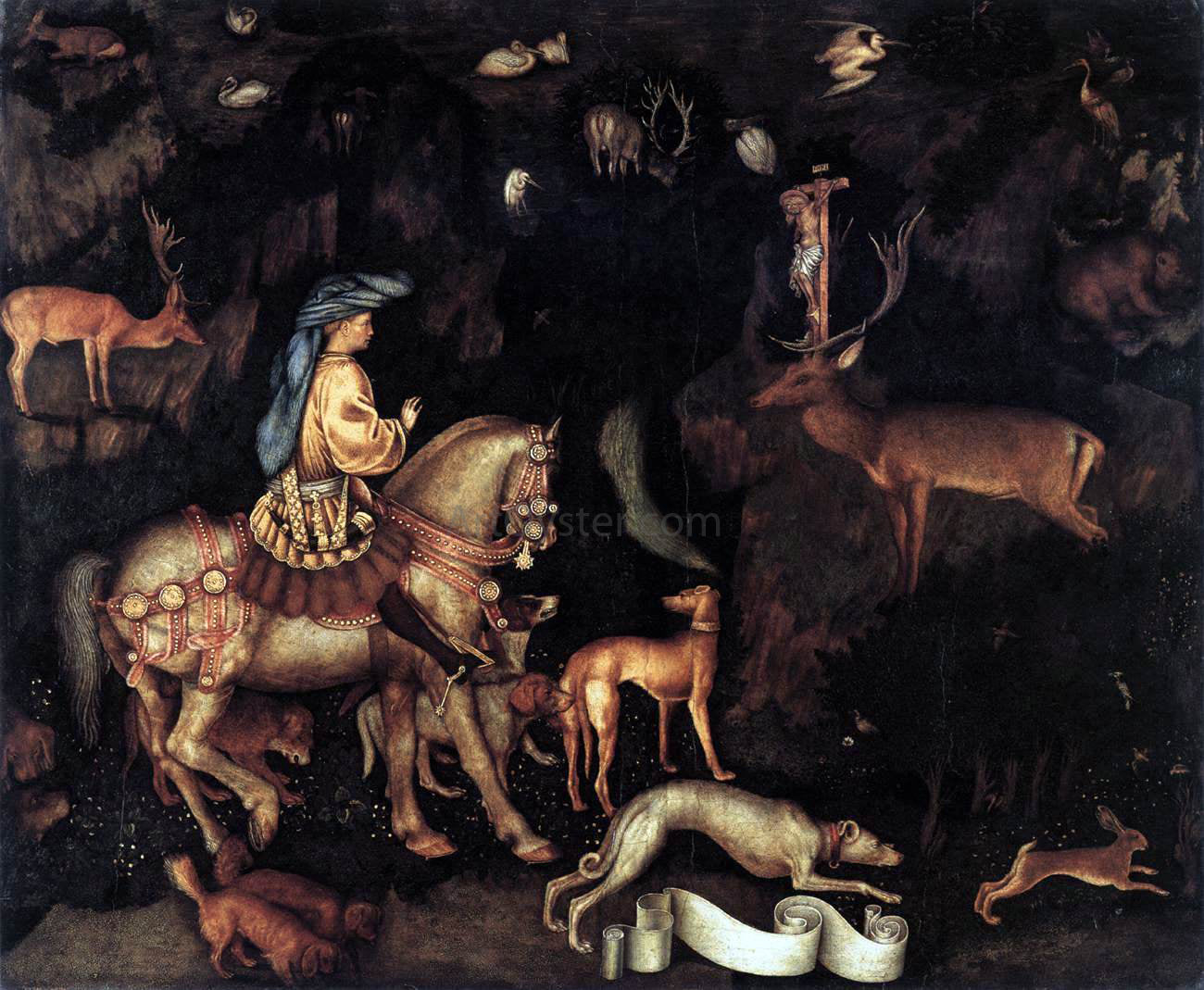 Antonio Pisanello Vision of St Eustace - Canvas Print