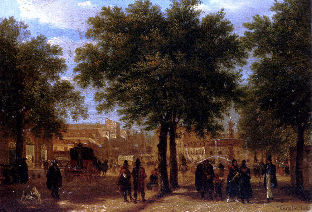 Guiseppe Canella Vista de Madrid desde el principio de la calle Serrano - Canvas Print