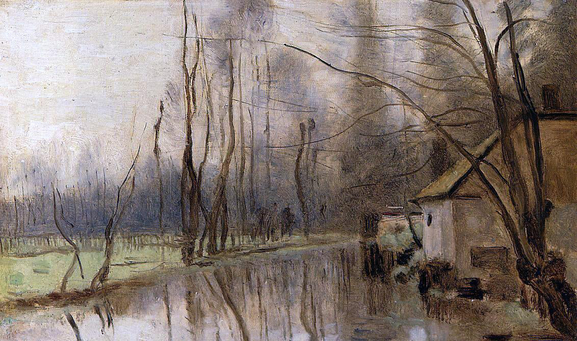Jean-Baptiste-Camille Corot Voisinlieu, House by the Water - Canvas Print