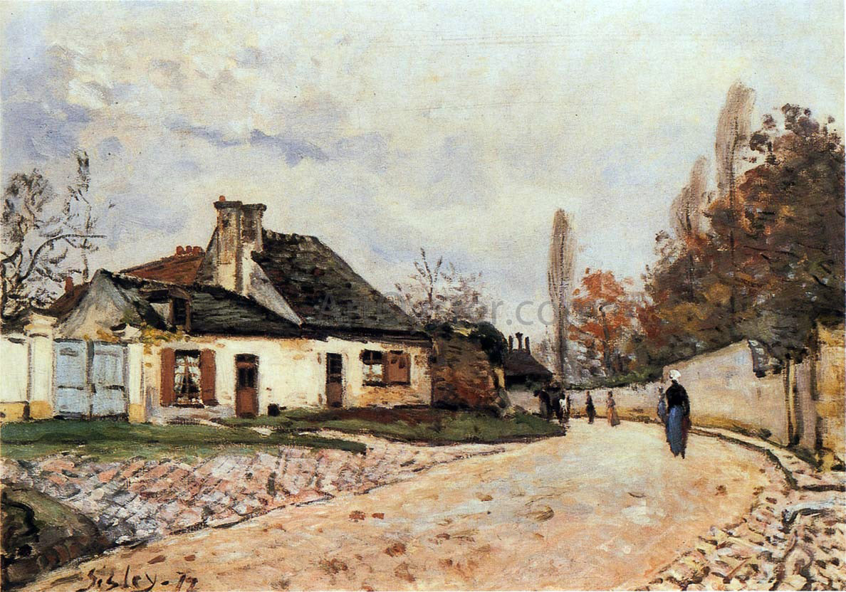 Alfred Sisley Voisins Street in Louveciennes - Canvas Print
