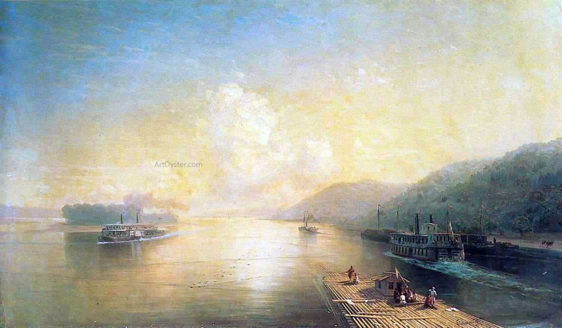 Ivan Constantinovich Aivazovsky Volga near Zhigulevskie hill - Canvas Print
