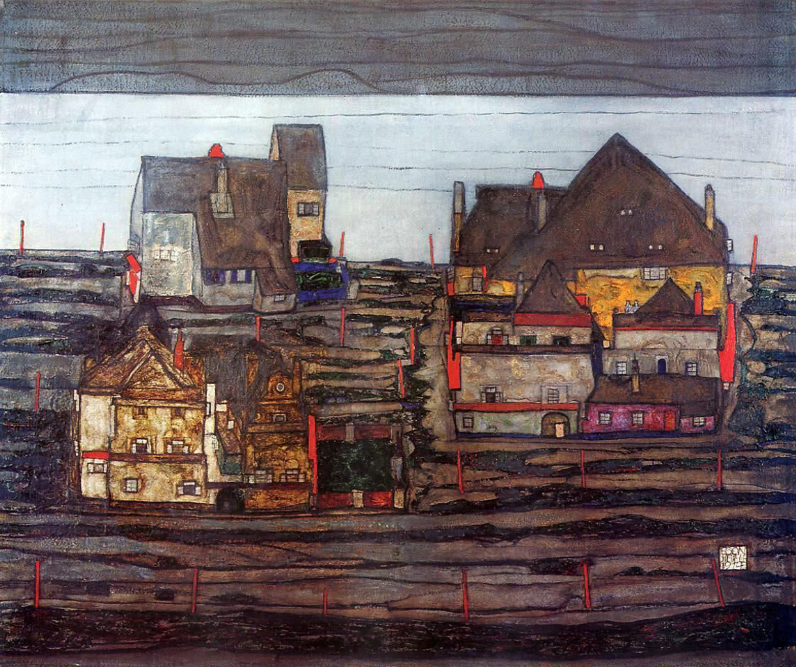 Egon Schiele Vorstadt I - Canvas Print