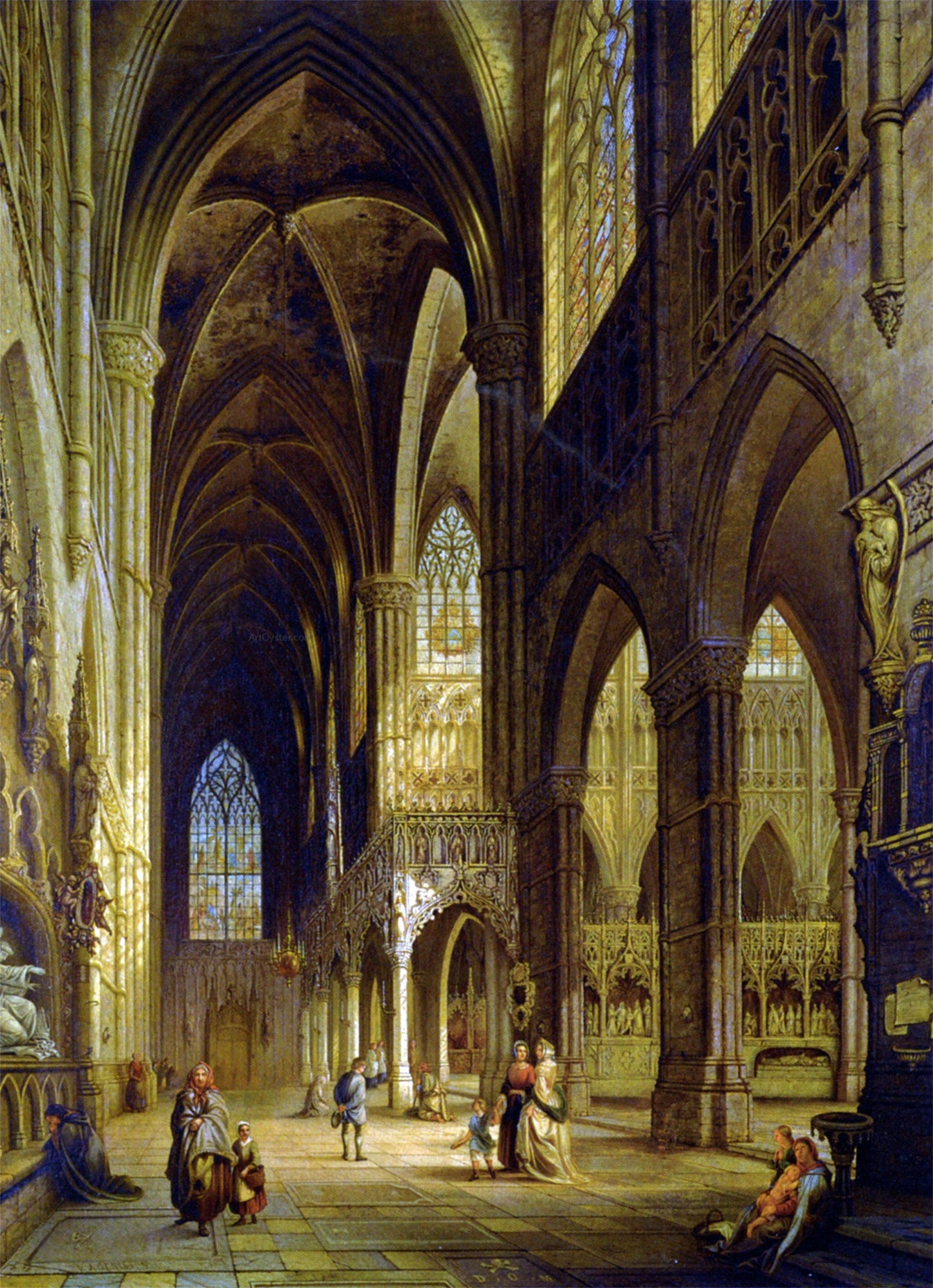 Jules Victor Genisson Vue du Transept de Leglise dAmiens - Canvas Print