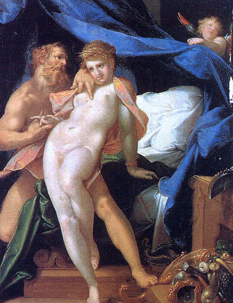Bartholomaeus Spranger Vulcan and Maia - Canvas Print