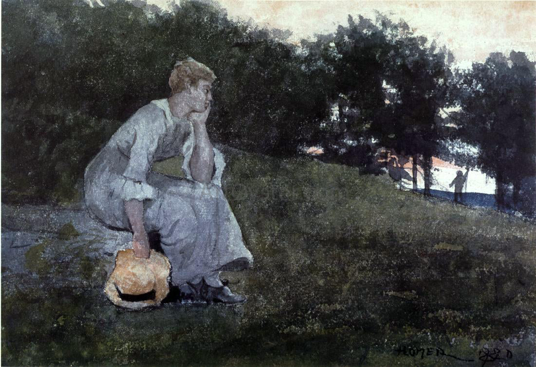 Winslow Homer Waiting - Canvas Print