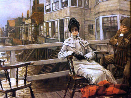 James Tissot Waiting for the Ferry - Canvas Print