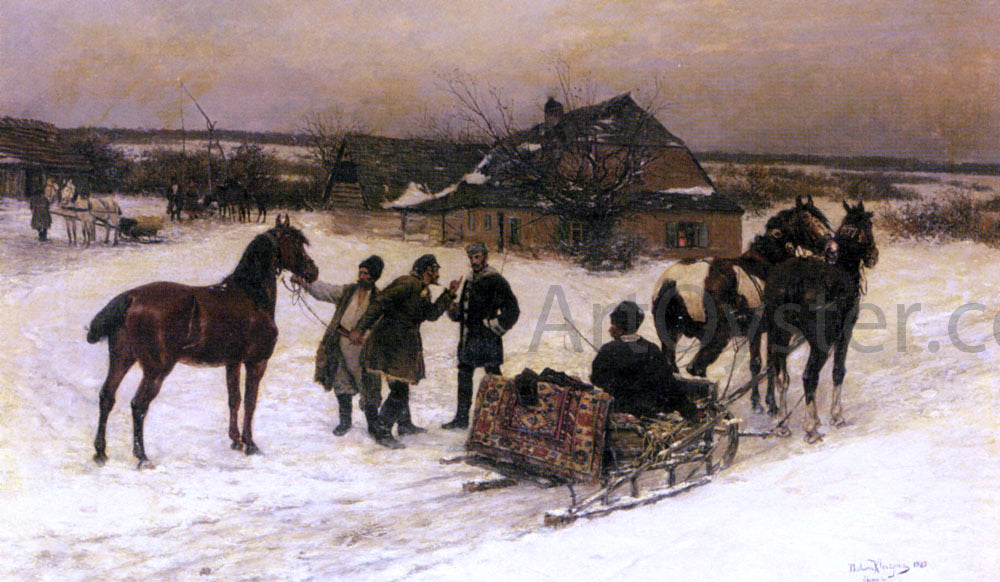 Bodhan Von Kleczynski Waiting to Depart - Canvas Print