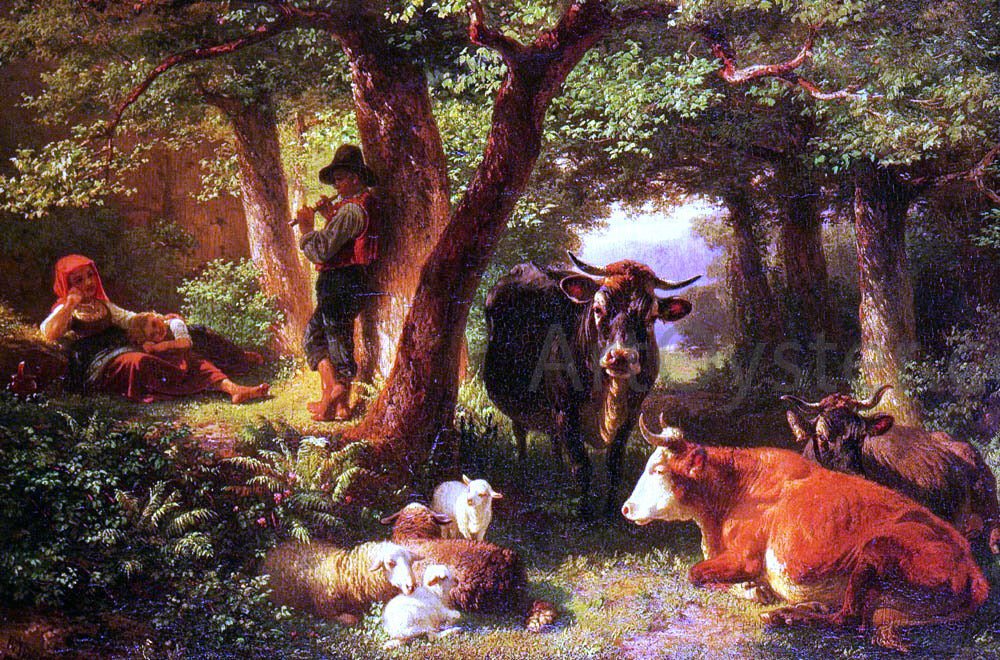 Friedrich Johann Voltz Waldmotiv Mit Kuhen - Canvas Print