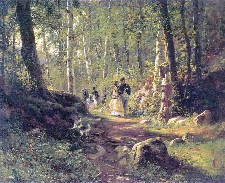 Ivan Ivanovich Shishkin Walk in a Forest - Canvas Print