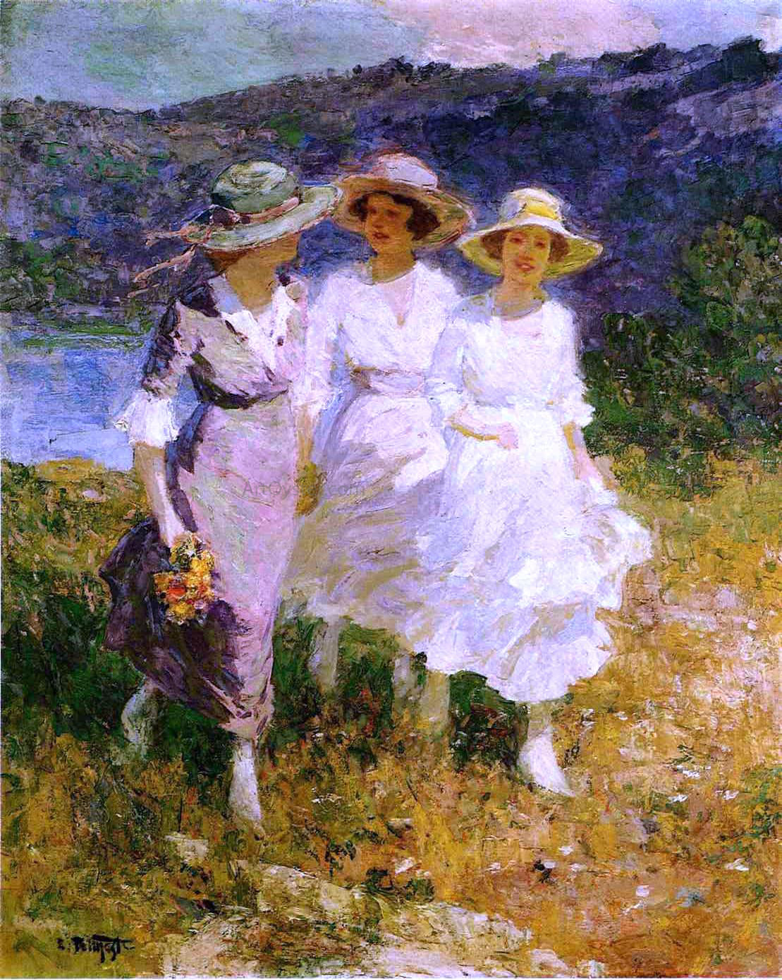 Edward Potthast Walking in the Hills - Canvas Print
