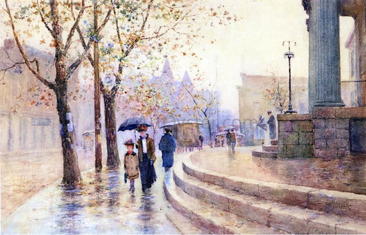 Paul Sawyier Walking in the Rain - Canvas Print