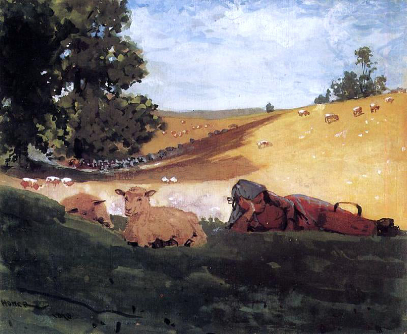 Winslow Homer Warm Afternoon (also known as Shepherdess) - Canvas Print