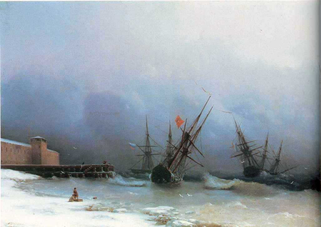 Ivan Constantinovich Aivazovsky Warning of Storm - Canvas Print