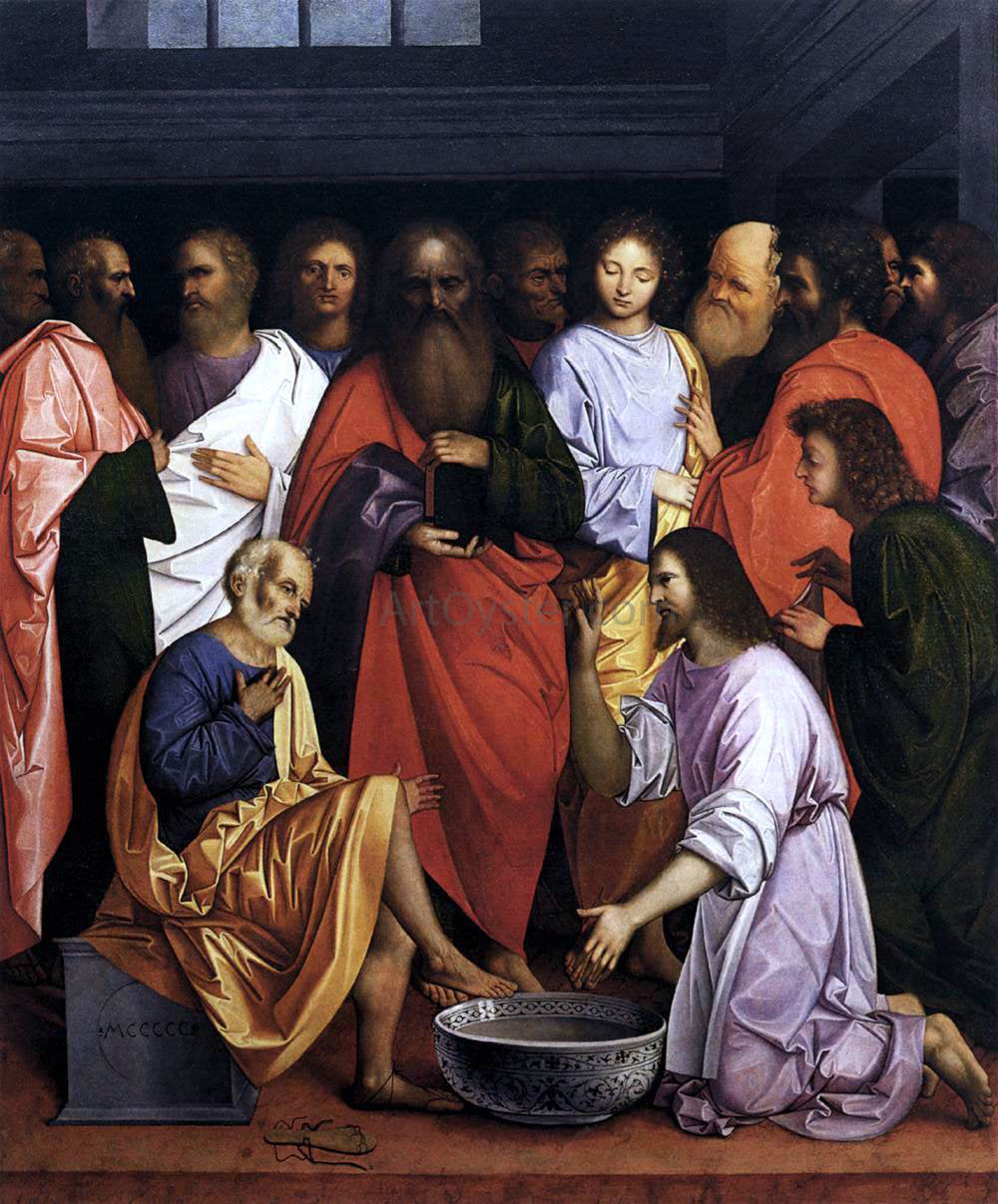 Giovanni Agostino Da lodi Washing of the Feet - Canvas Print