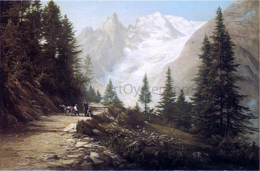 Clinton Boutelle De Witt Clinton Boutelle Watching the Artist in the Rockies - Canvas Print