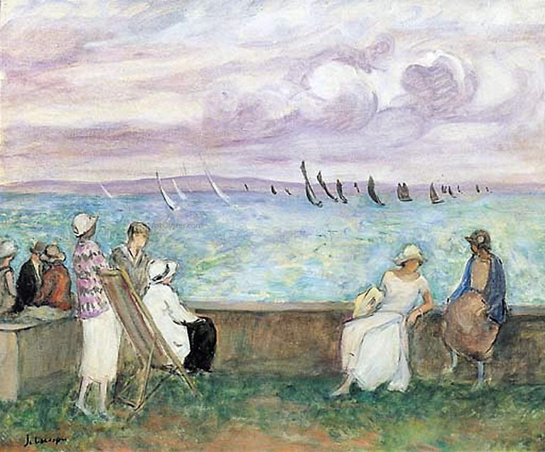 Henri Lebasque Watching the Sailboats - Canvas Print