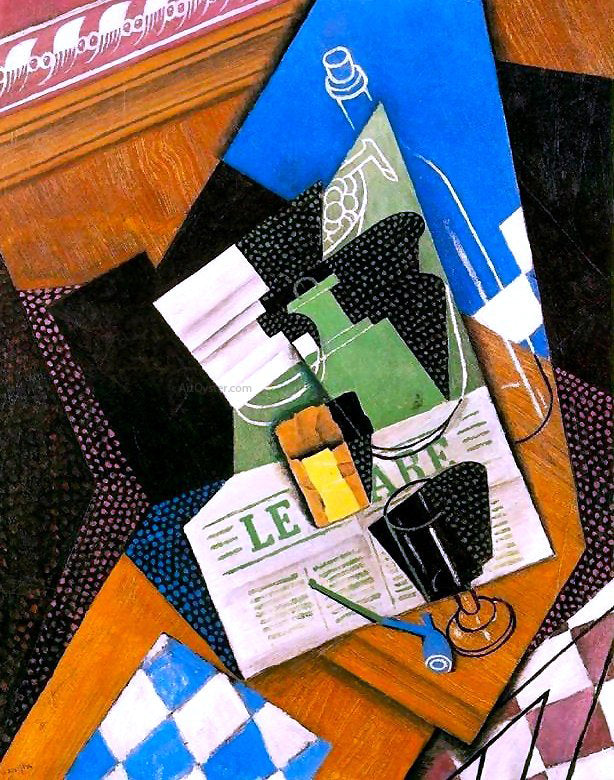 Juan Gris Waterbottle, Fruitdish - Canvas Print